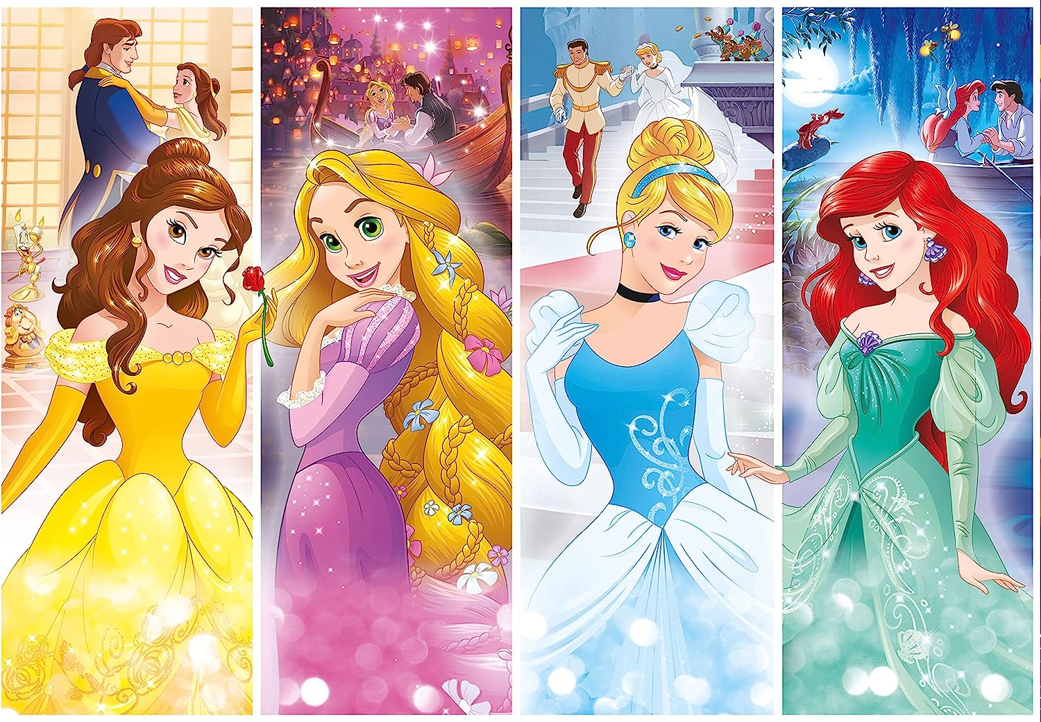 הנסיכות של דיסני - סט 4 פאזלים של 20 60 100 180 חלקים CLEMENTONI