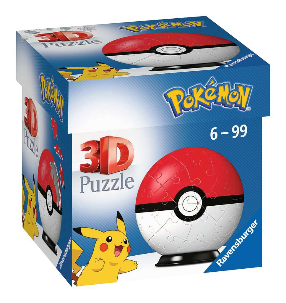 פוקימון "פוקיבול" "Puzzle Ball" - פאזל תלת מימד כדור 54 חלקים RAVENSBURGER