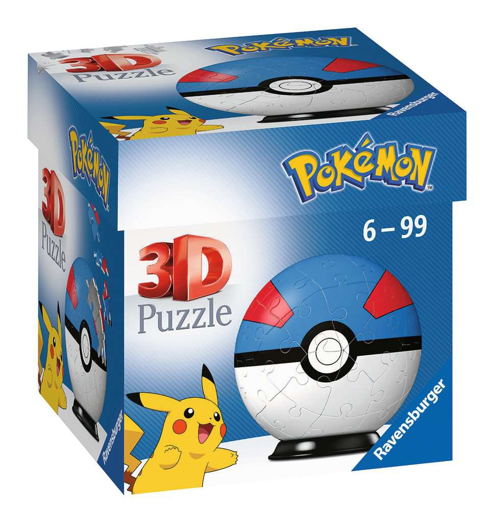 פוקימון "גרייטבול" "Puzzle Ball" - פאזל תלת מימד כדור 54 חלקים RAVENSBURGER