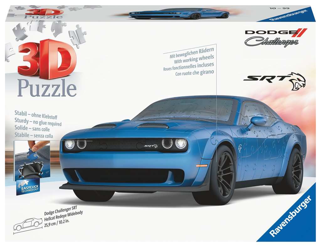דודג׳ "Challenger SRT Hellcat Redeye Widebody" כחולה - פאזל תלת מימד 108 חלקים RAVENSBURGER