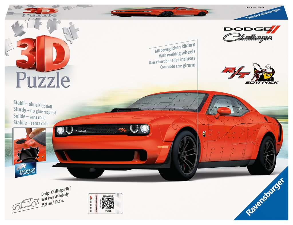 דודג׳ "Challenger SRT Hellcat Redeye Widebody" אדומה - פאזל תלת מימד 108 חלקים RAVENSBURGER