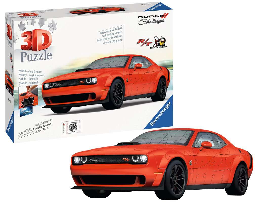 דודג׳ "Challenger SRT Hellcat Redeye Widebody" אדומה - פאזל תלת מימד 108 חלקים RAVENSBURGER