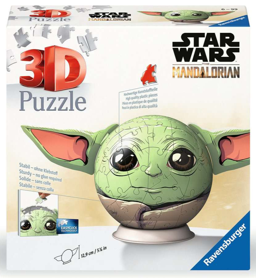 STAR WARS: בייבי יודה (גרוגו) "Puzzle Ball" - פאזל תלת מימד כדור 72 חלקים RAVENSBURGER