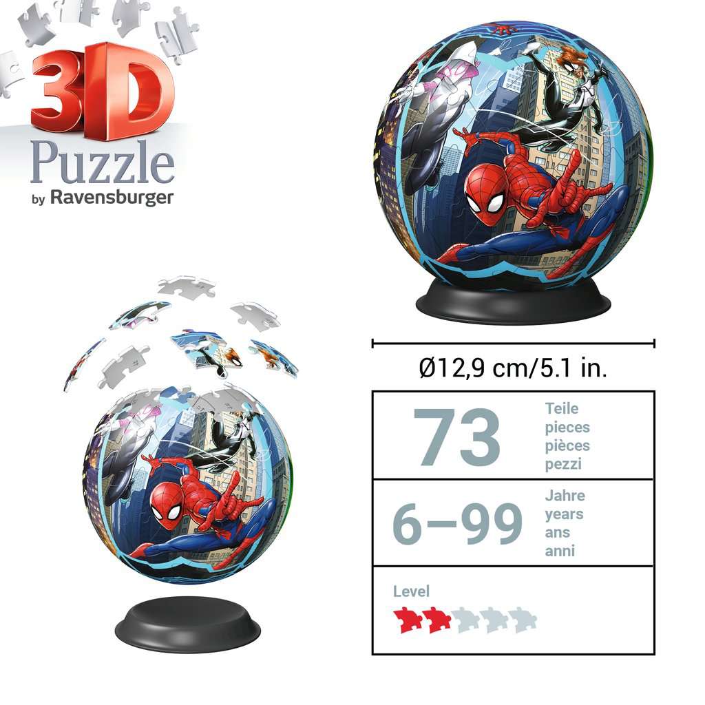 ספיידרמן "Puzzle Ball" - פאזל תלת מימד כדור 72 חלקים RAVENSBURGER
