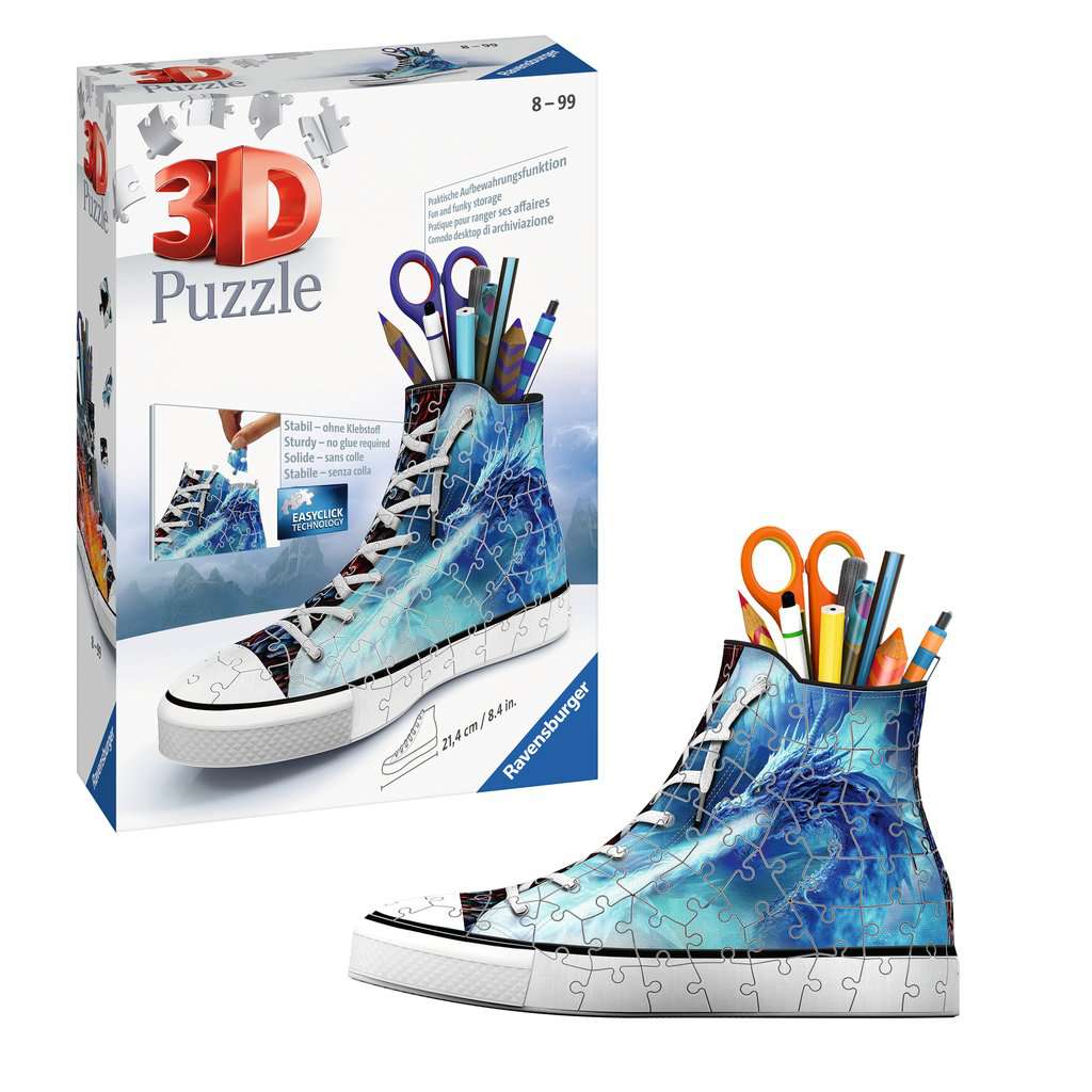 סניקרס דרקונים - פאזל תלת מימד 108 חלקים עם ארגונית לכלי כתיבהס RAVENSBURGER