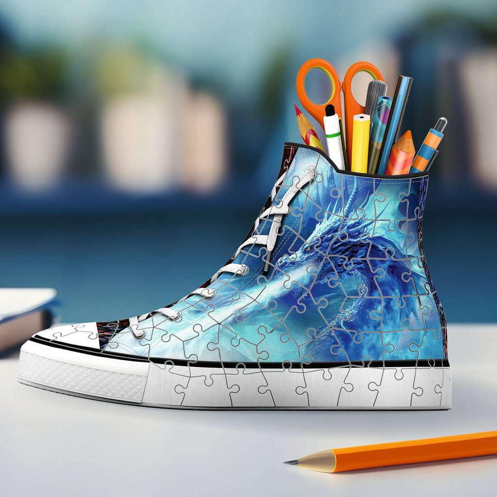 סניקרס דרקונים - פאזל תלת מימד 108 חלקים עם ארגונית לכלי כתיבהס RAVENSBURGER