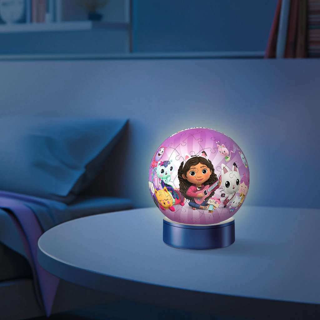 בית הבובות של גבי "NightLight" - פאזל תלת מימד כדור 72 חלקים עם מנורת לילה RAVENSBURGER