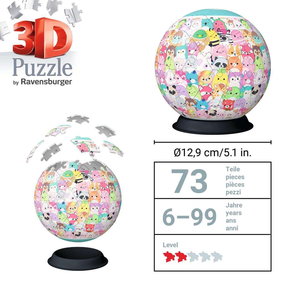 סקווישמלוס "Puzzle Ball" - פאזל תלת מימד כדור 72 חלקים RAVENSBURGER