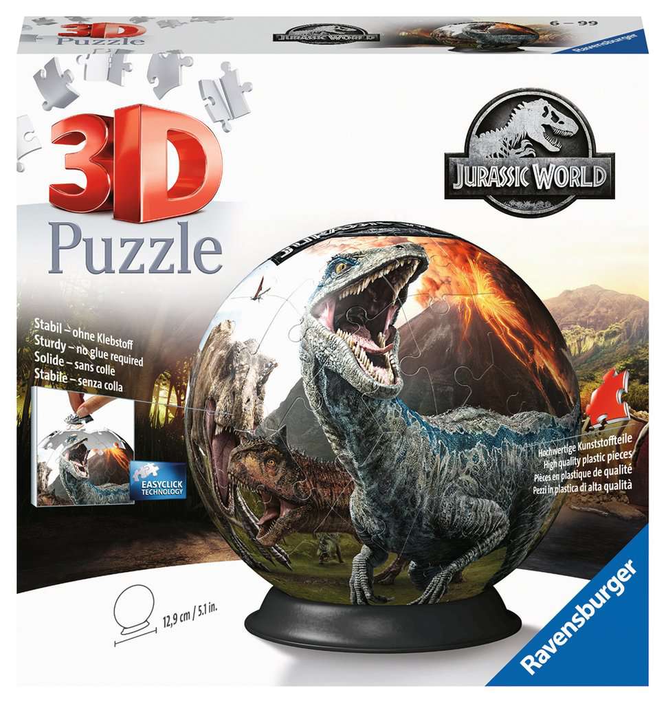 עולם היורה "Puzzle Ball" - פאזל תלת מימד כדור 72 חלקים RAVENSBURGER