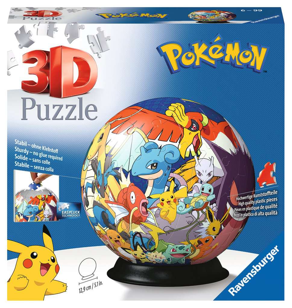 פוקימון "Puzzle Ball" - פאזל תלת מימד כדור 72 חלקים RAVENSBURGER
