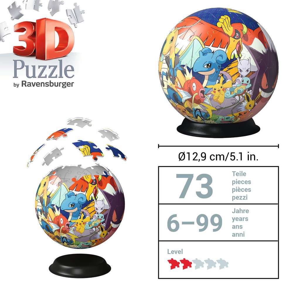 פוקימון "Puzzle Ball" - פאזל תלת מימד כדור 72 חלקים RAVENSBURGER