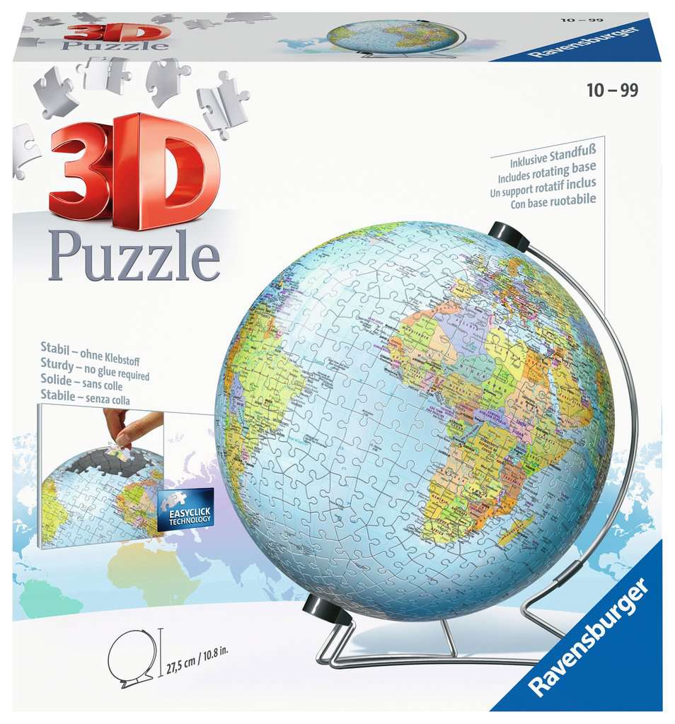 גלובוס כדור הארץ "Puzzle Ball" - פאזל תלת מימד כדור 540 חלקים RAVENSBURGER