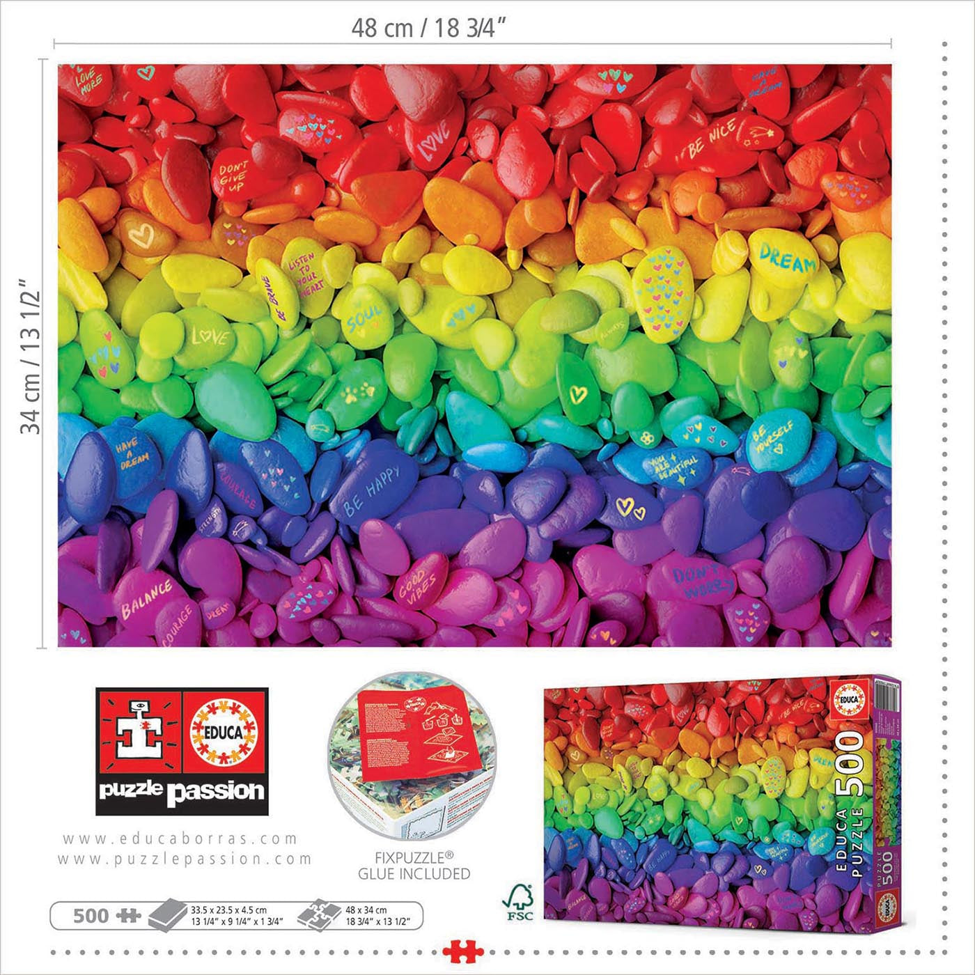 חלוקי נחל - פאזל 500 חלקים EDUCA