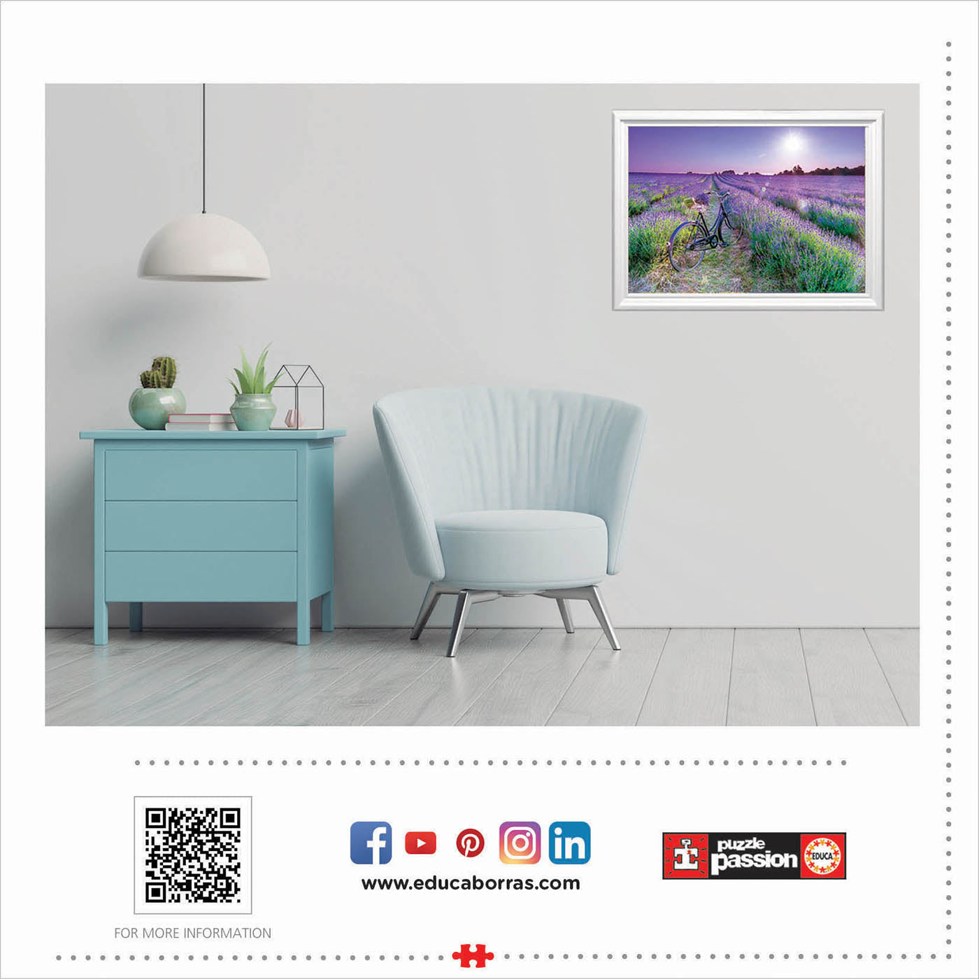 אופניים בשדה לבנדר - פאזל 1000 חלקים EDUCA