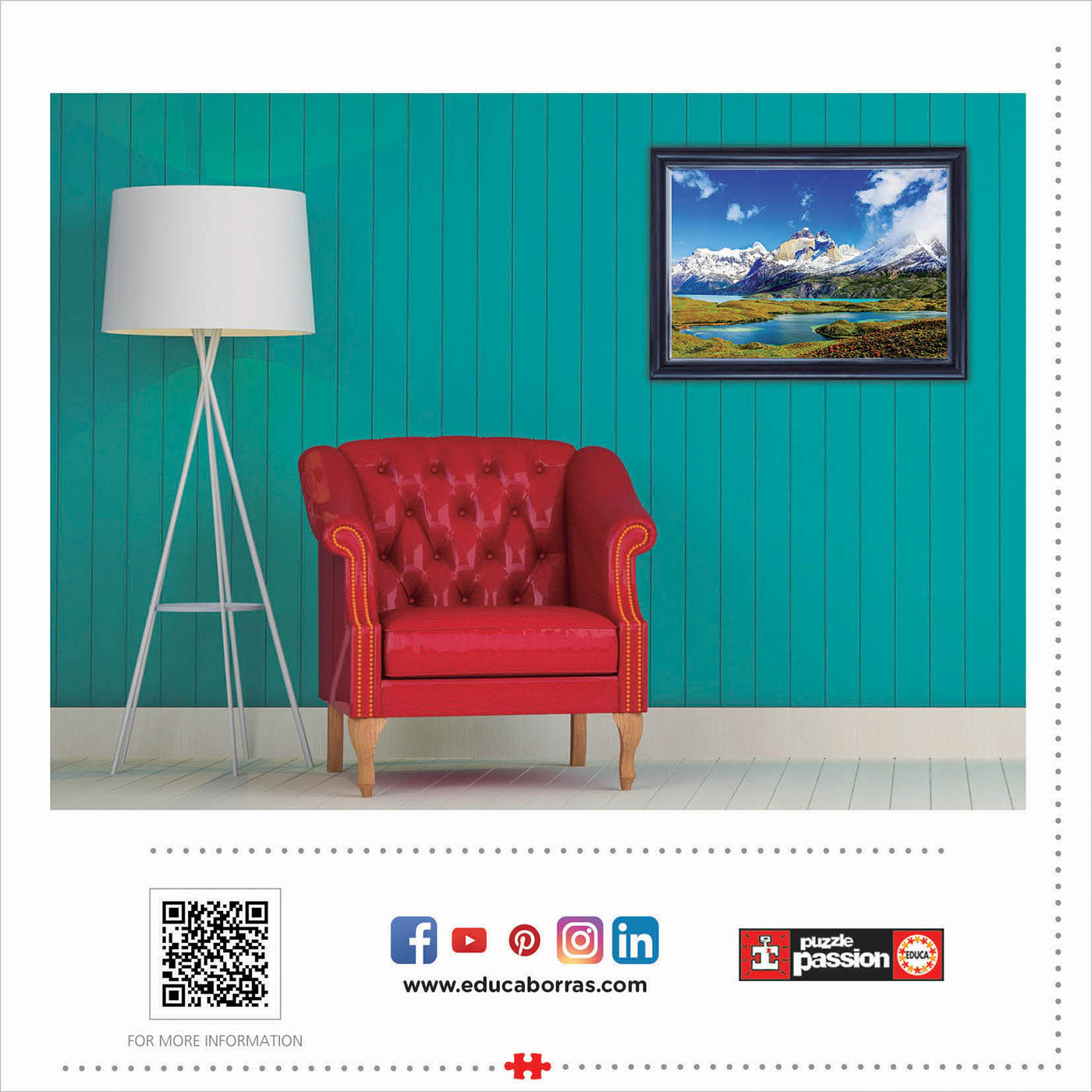 הפארק הלאומי טורס דל פיינה, פטגוניה - פאזל 1000 חלקים EDUCA