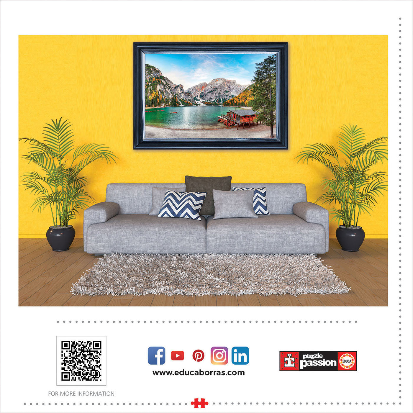 סתיו באגם ברייס, איטליה - פאזל 3000 חלקים EDUCA