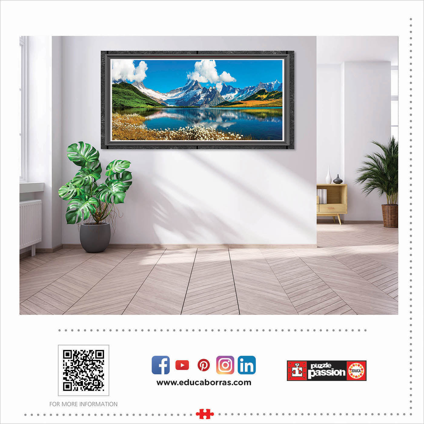 נוף אגם בשוויץ - פאזל 3000 חלקים EDUCA פנורמי