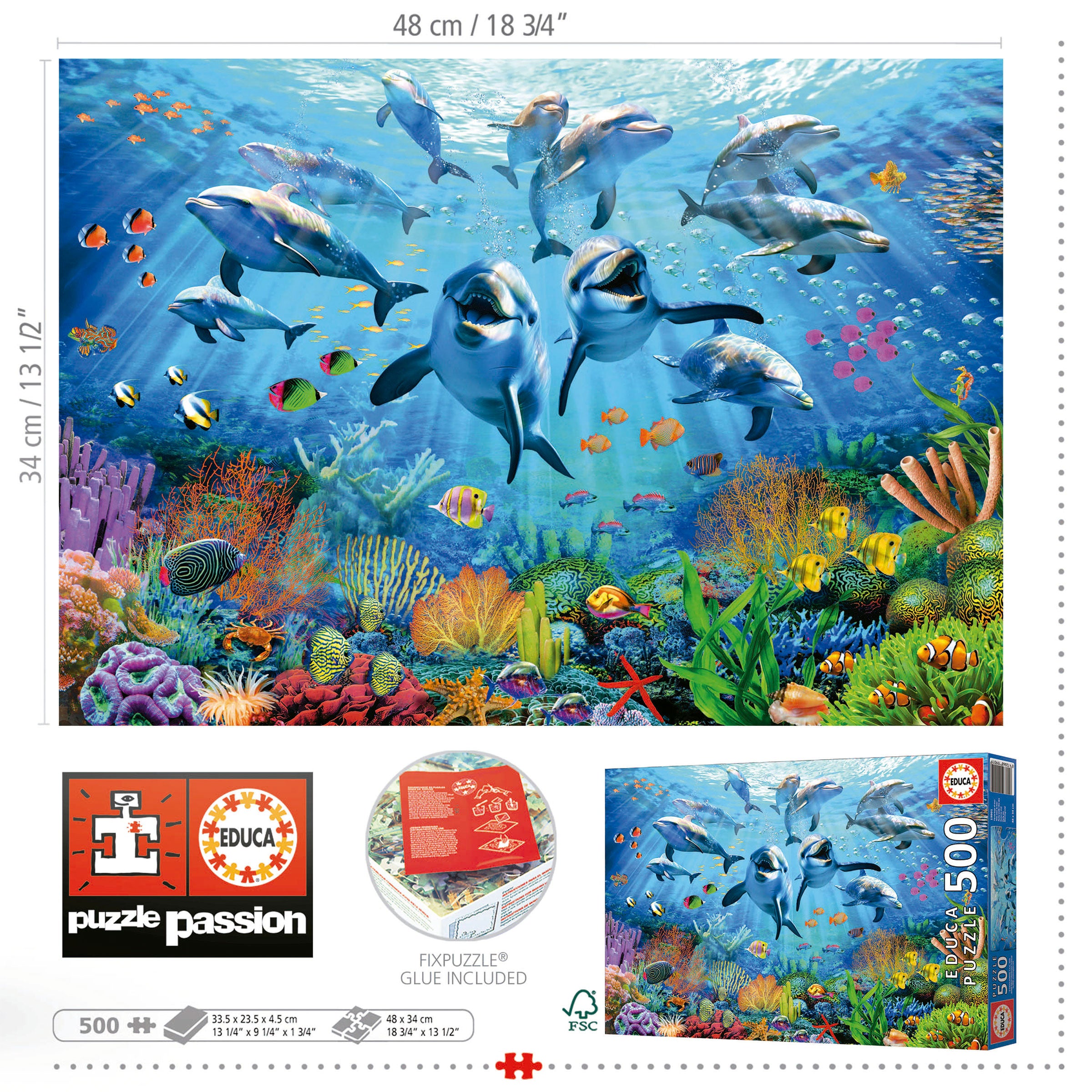 מסיבה תת ימית - פאזל 500 חלקים EDUCA