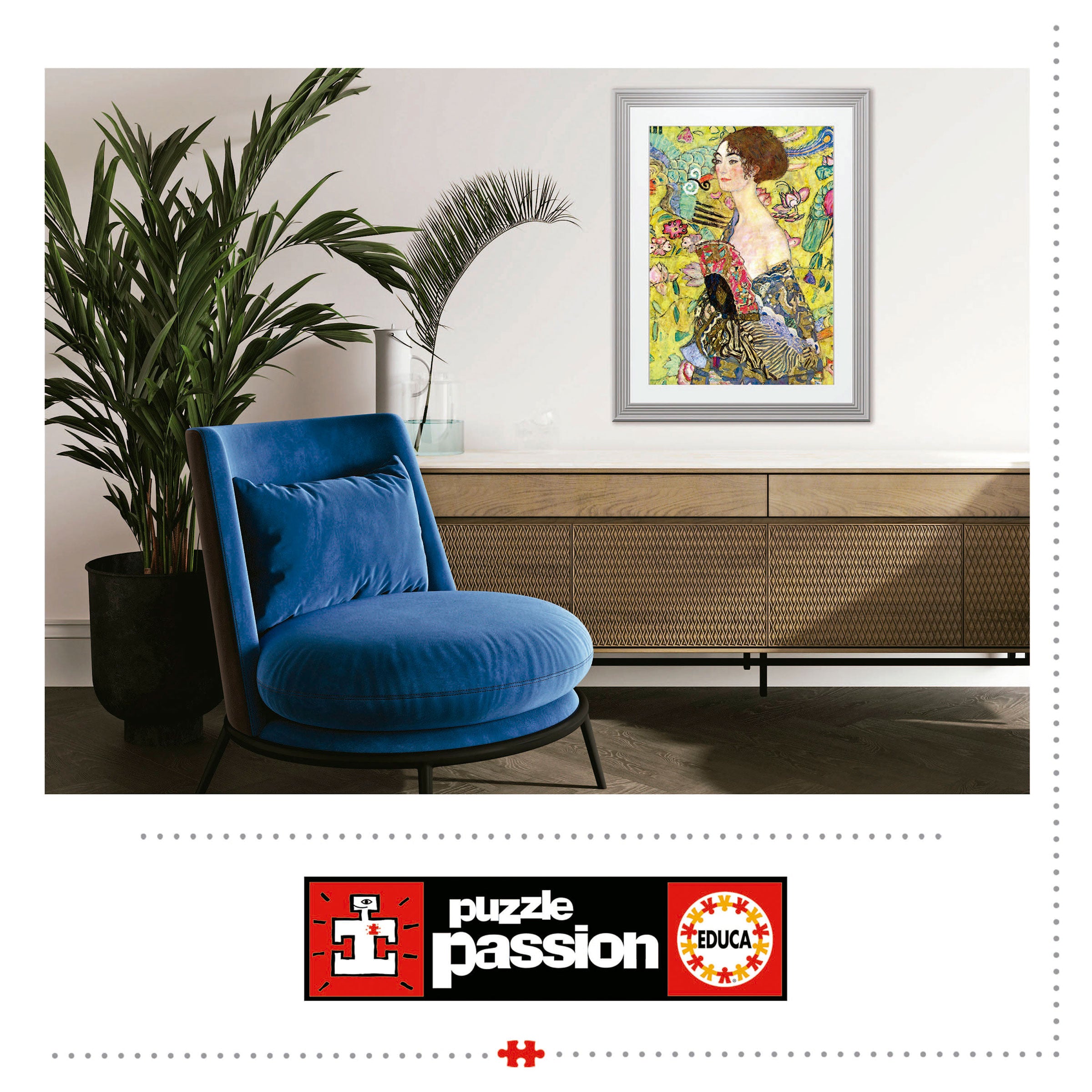 קלימט: אישה עם מניפה - פאזל 1000 חלקים EDUCA