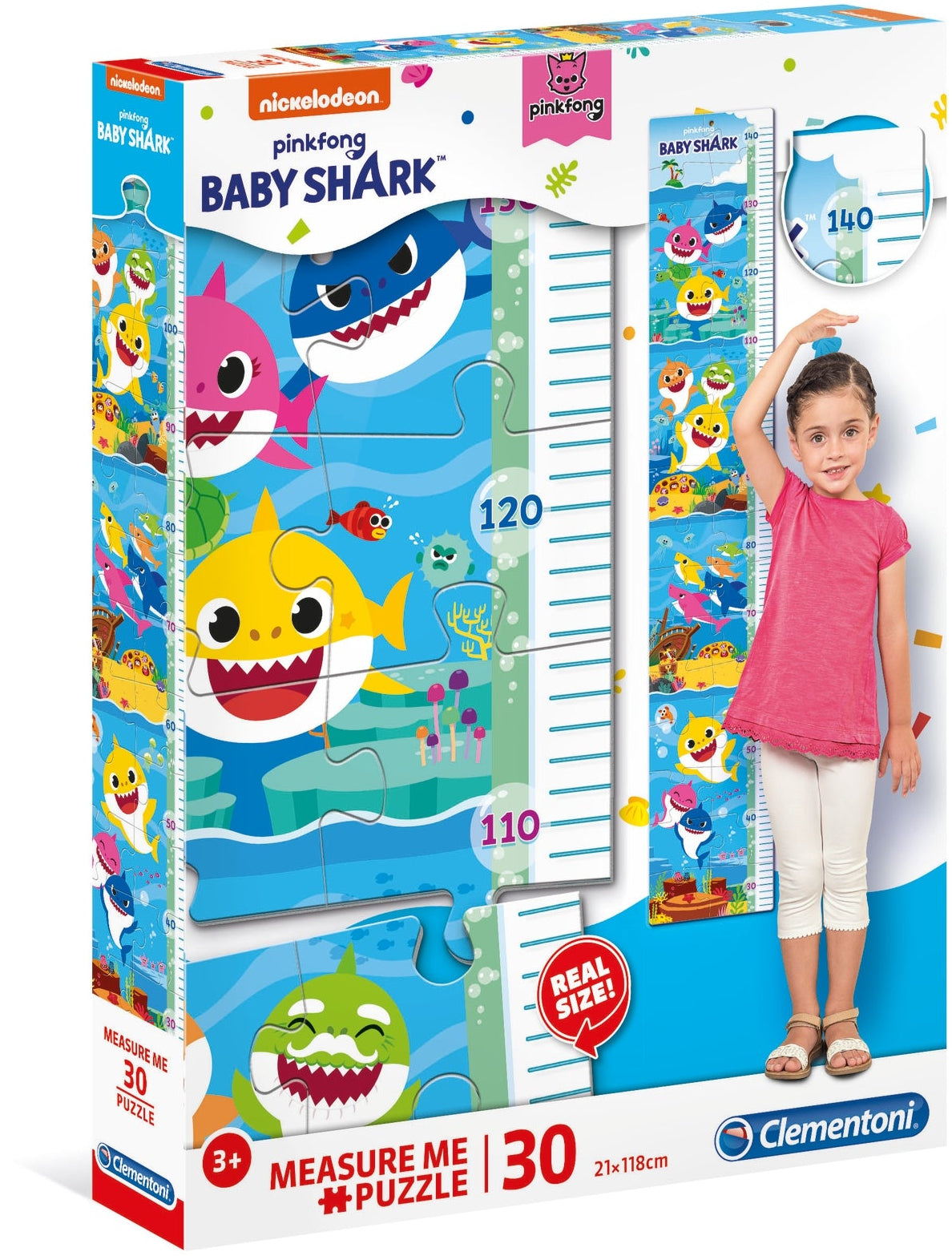 Measure Me, בייבי שארק - פאזל מד גובה 30 חלקים CLEMENTONI