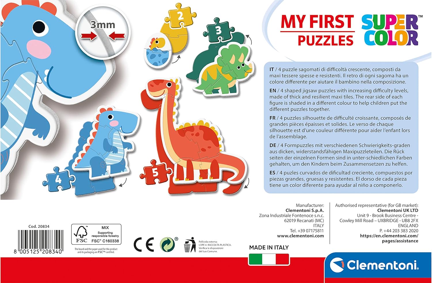 הפאזל הראשון שלי: דינוזאורים CLEMENTONI