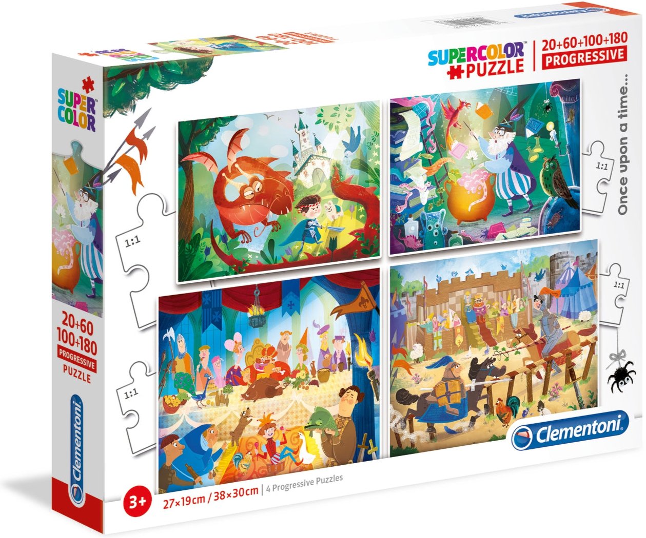 היֹה היה - סט 4 פאזלים של 20 60 100 180 חלקים CLEMENTONI
