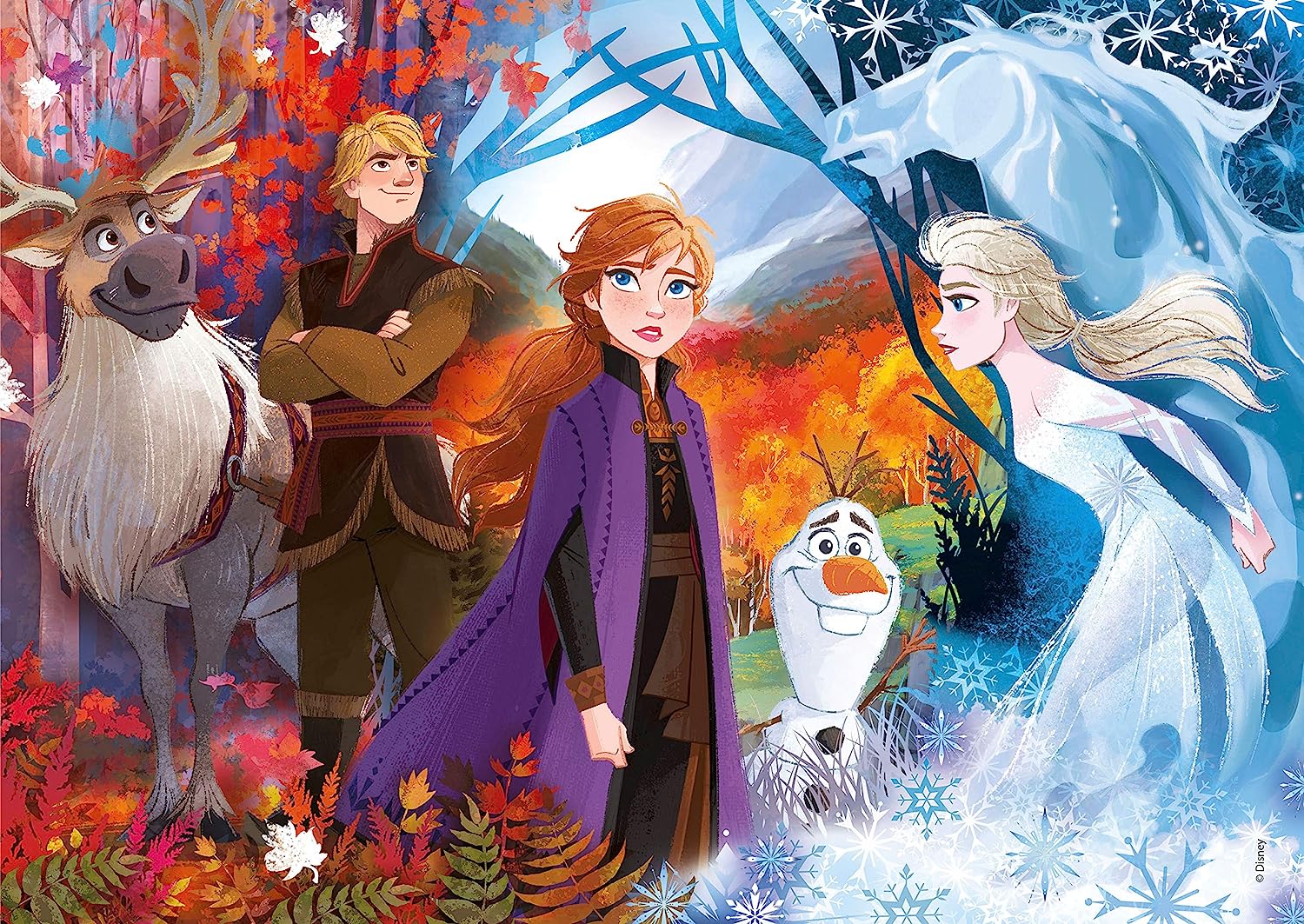 פרוזן 2 - סט 4 פאזלים של 20 60 100 180 חלקים CLEMENTONI