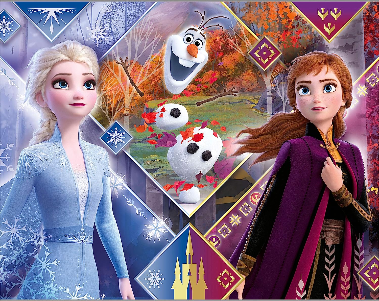 פרוזן 2 - סט 4 פאזלים של 20 60 100 180 חלקים CLEMENTONI