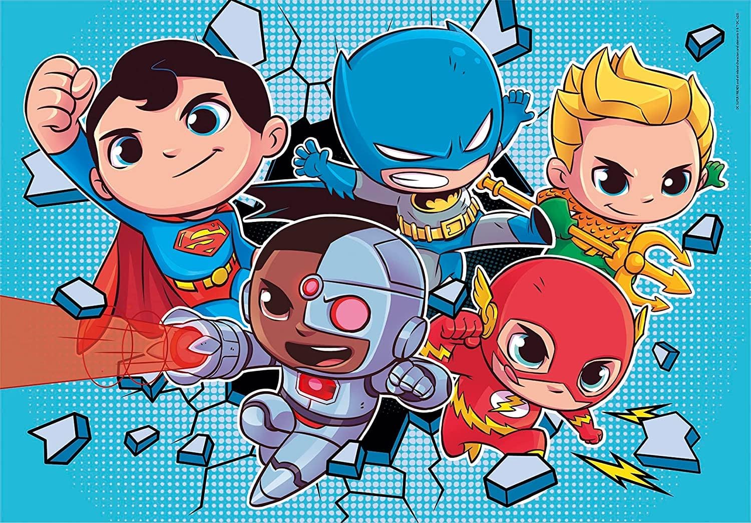 Dc Comics חברי על - 2 פאזלים של 60 חלקים CLEMENTONI