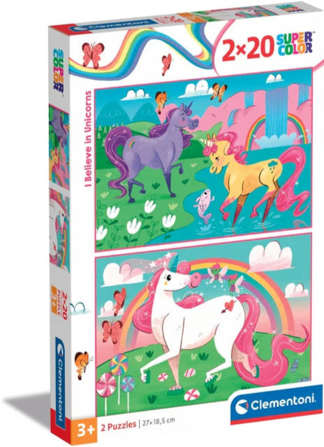 סוסים חדי קרן - 2 פאזלים של 20 חלקים CLEMENTONI