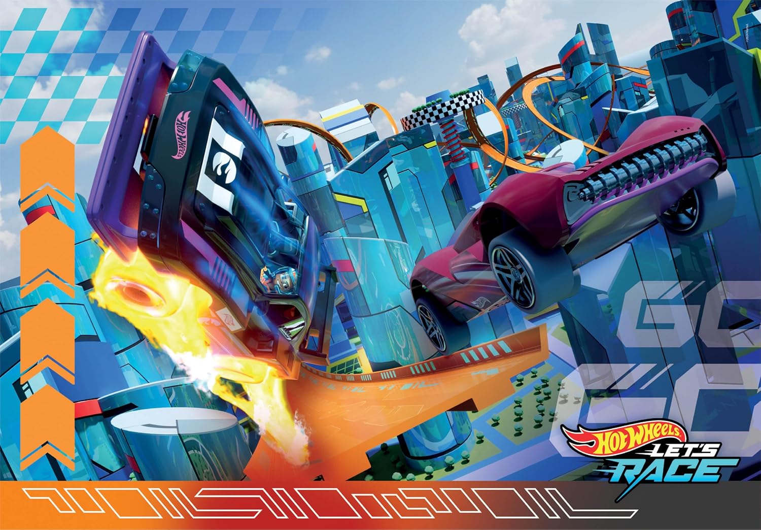 Hot Wheels גלגלים לוהטים - 2 פאזלים של 60 חלקים CLEMENTONI