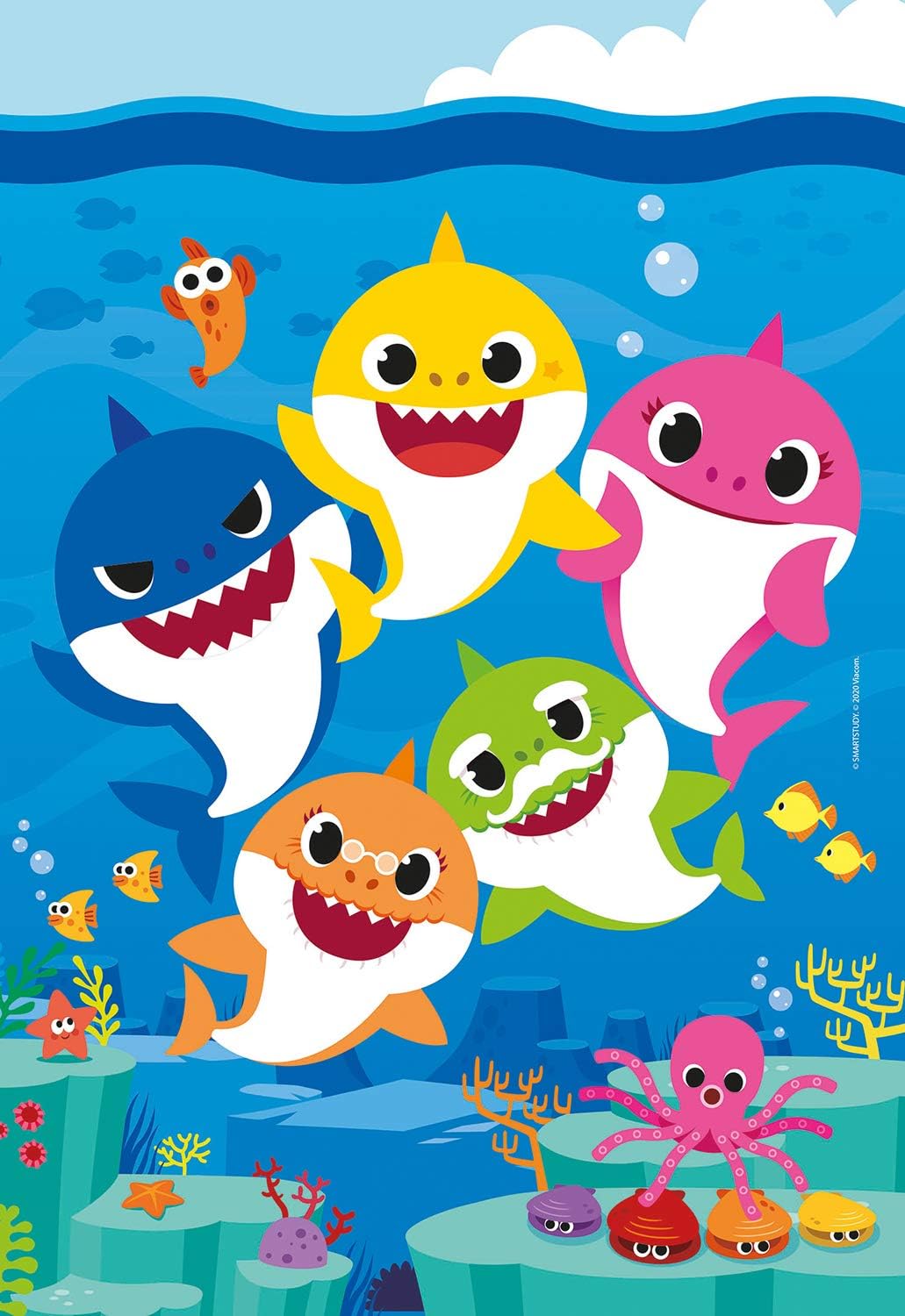 בייבי שארק - 3 פאזלים של 48 חלקים CLEMENTONI