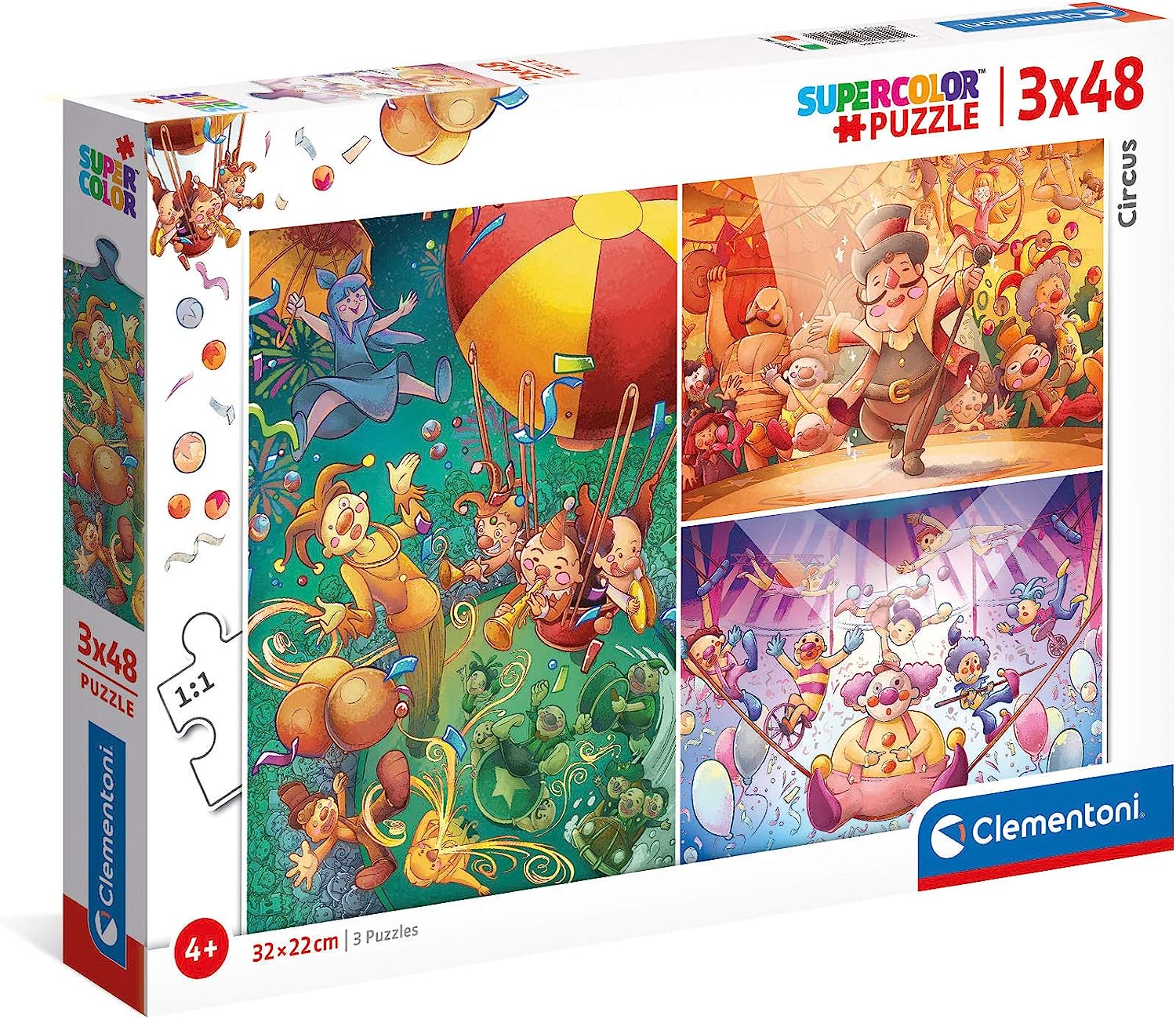 הקרקס - 3 פאזלים של 48 חלקים CLEMENTONI