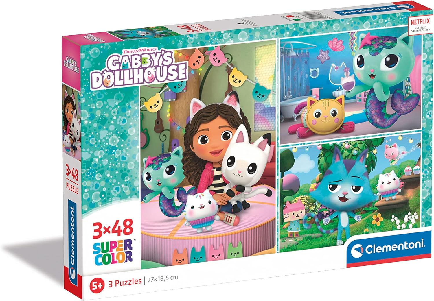 בית הבובות של גבי - 3 פאזלים של 48 חלקים CLEMENTONI