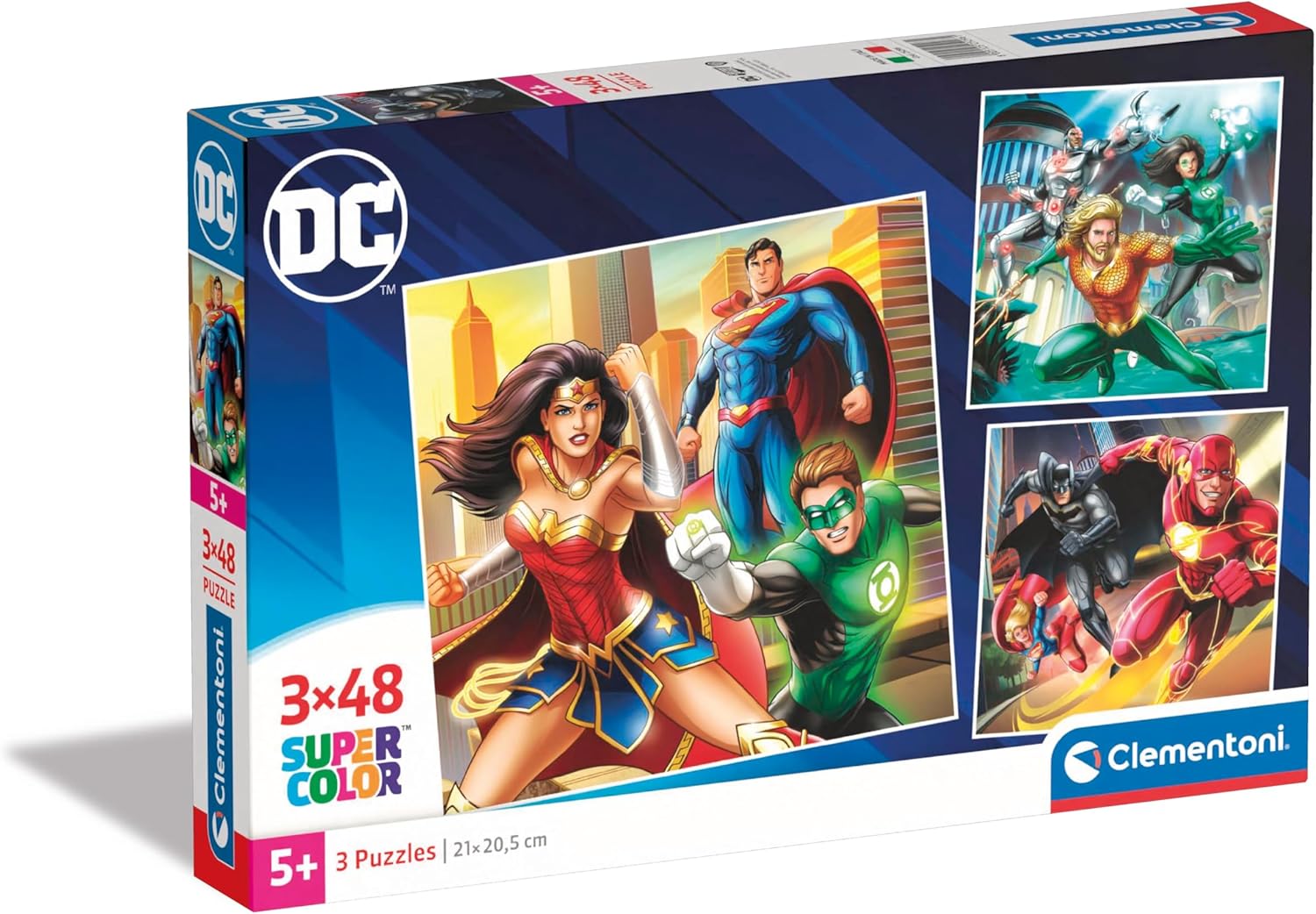 DC Comics ליגת הצדק - 3 פאזלים של 48 חלקים CLEMENTONI