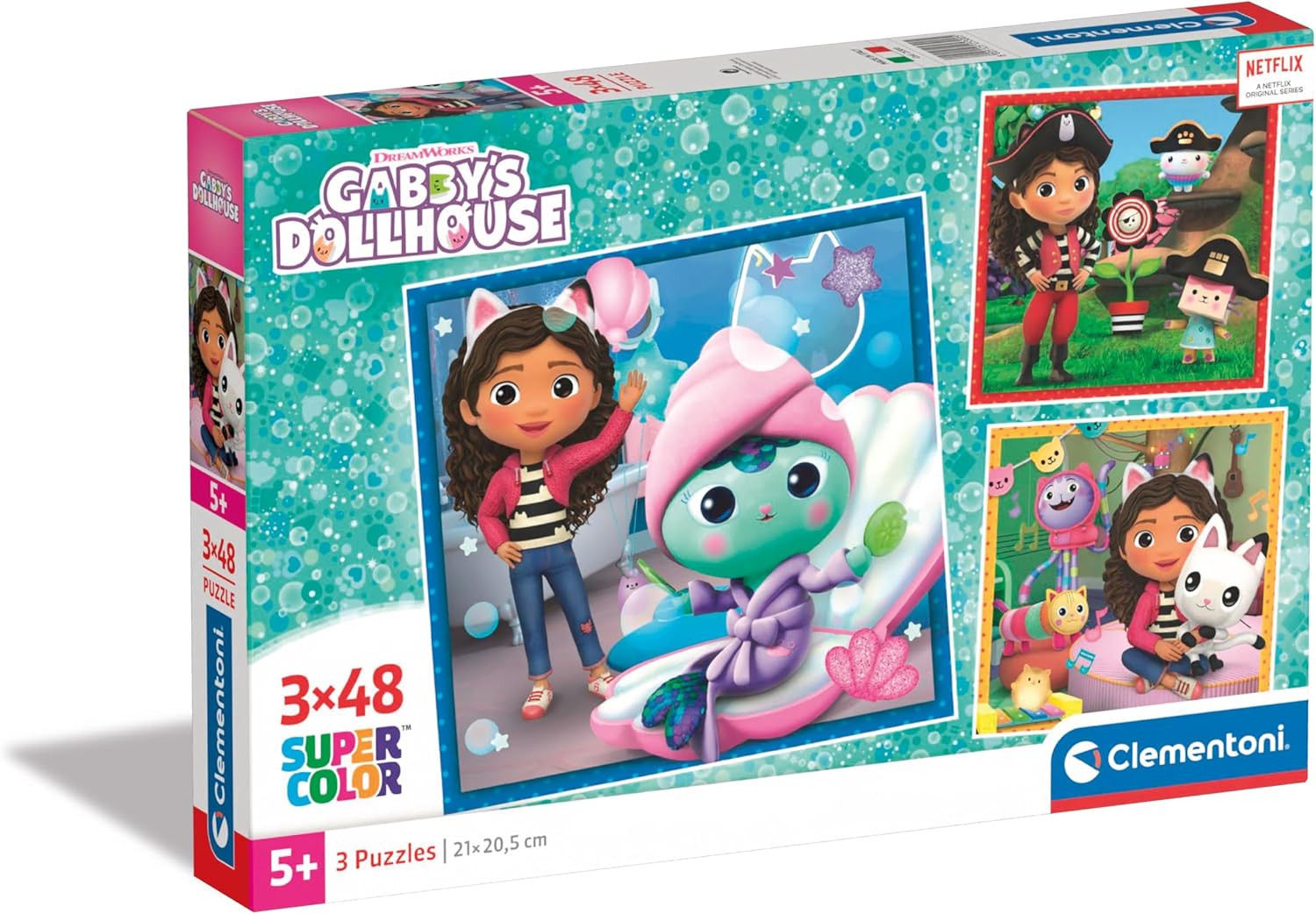 בית הבובות של גבי - 3 פאזלים של 48 חלקים CLEMENTONI