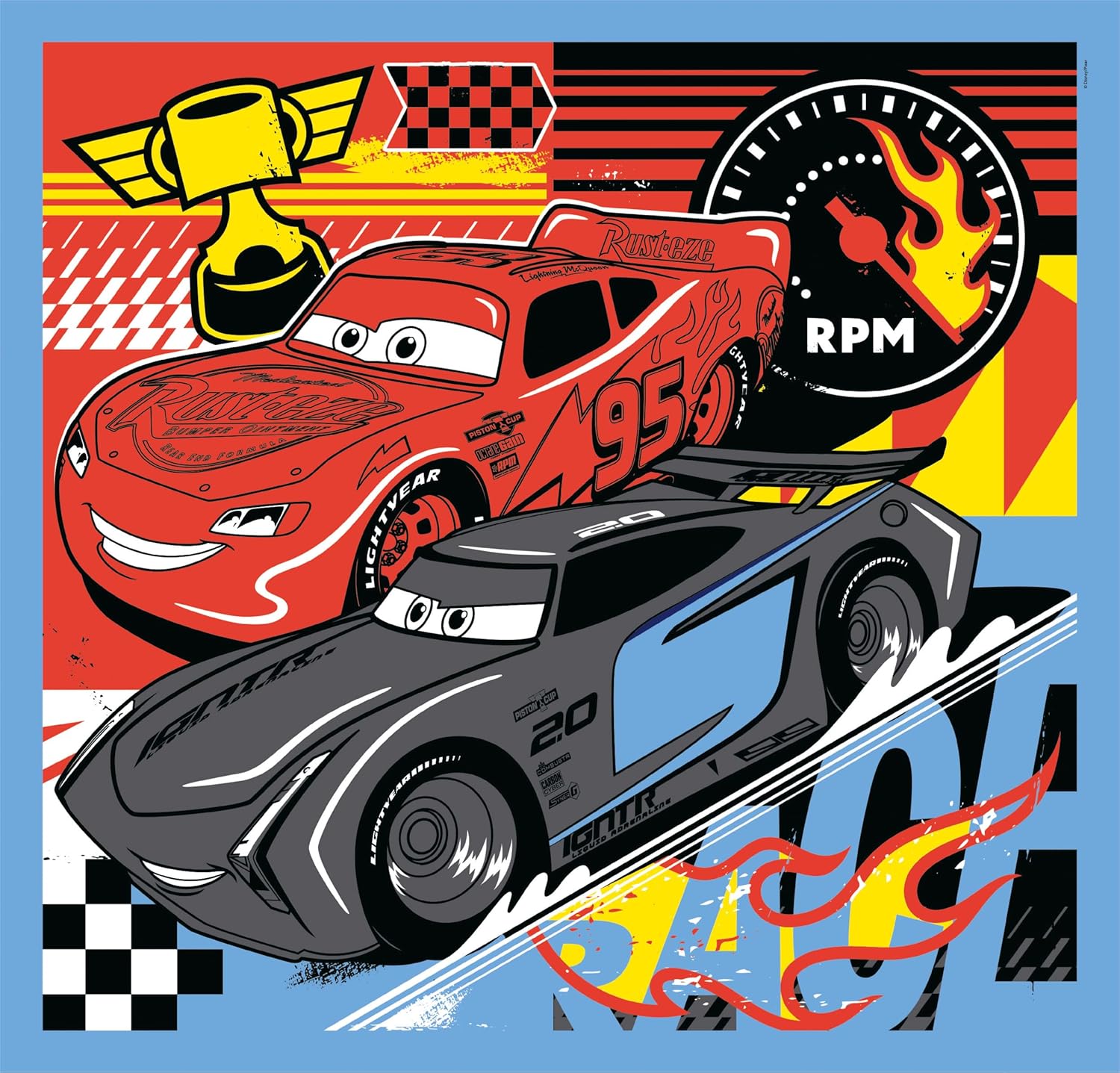 דיסני פיקסאר מכוניות - 3 פאזלים של 48 חלקים CLEMENTONI