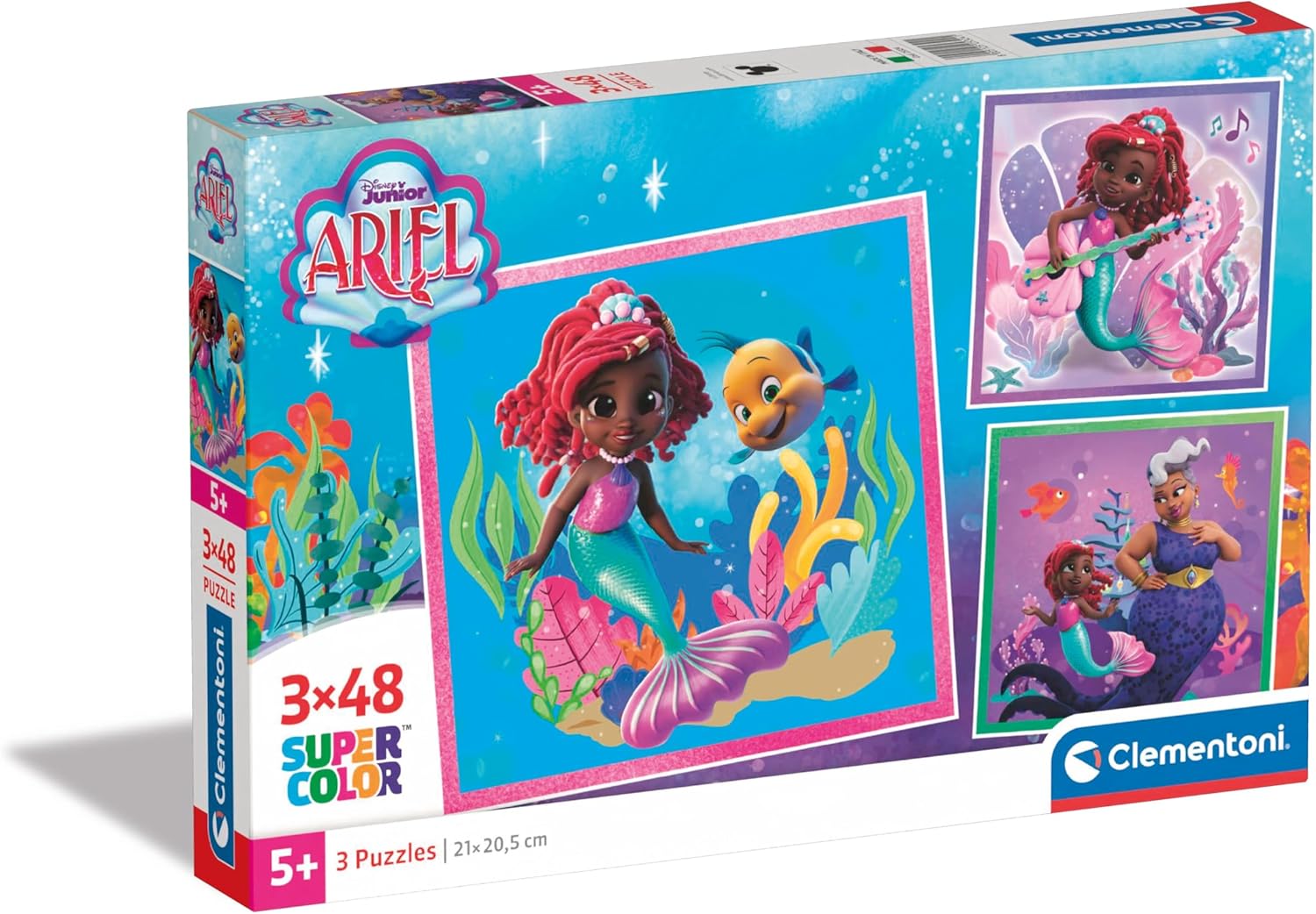 דיסני אריאל - 3 פאזלים של 48 חלקים CLEMENTONI