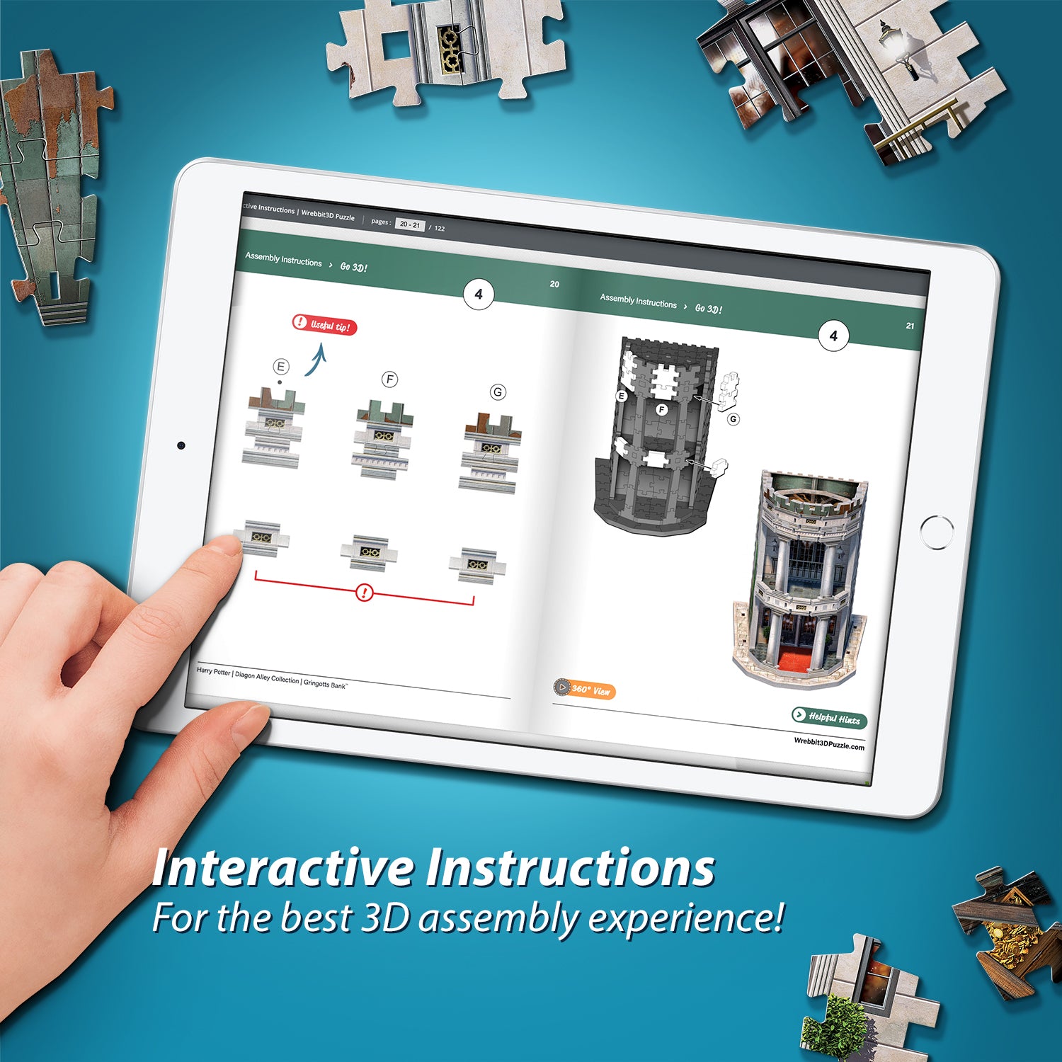 הארי פוטר, קולקציית Diagon Alley™: בנק הקוסמים גרינגוטס™ - פאזל תלת מימד 300 חלקים