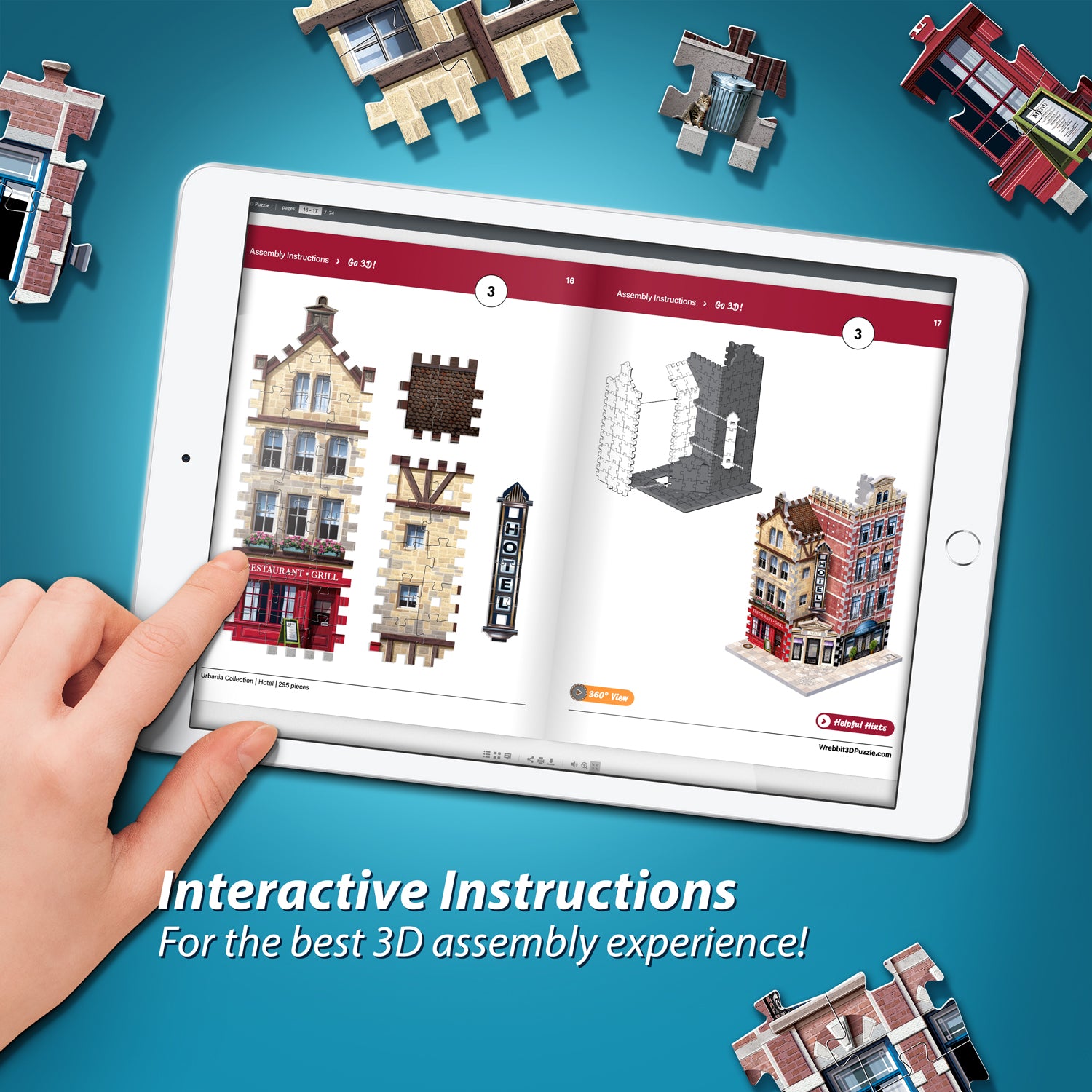 קולקציית URBANIA: בית מלון - פאזל 295 חלקים תלת מימד