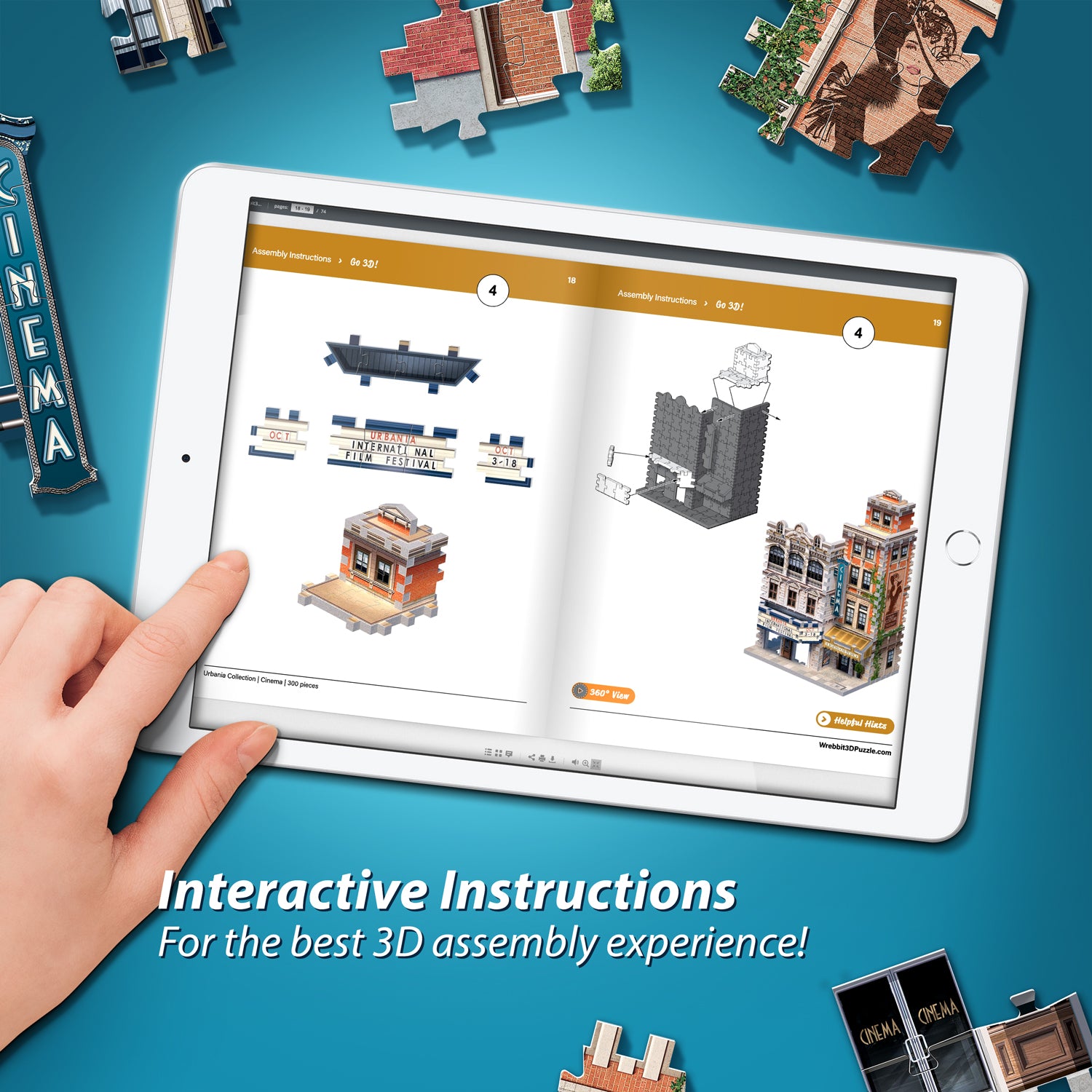 קולקציית URBANIA: בית קולנוע - פאזל 295 חלקים תלת מימד