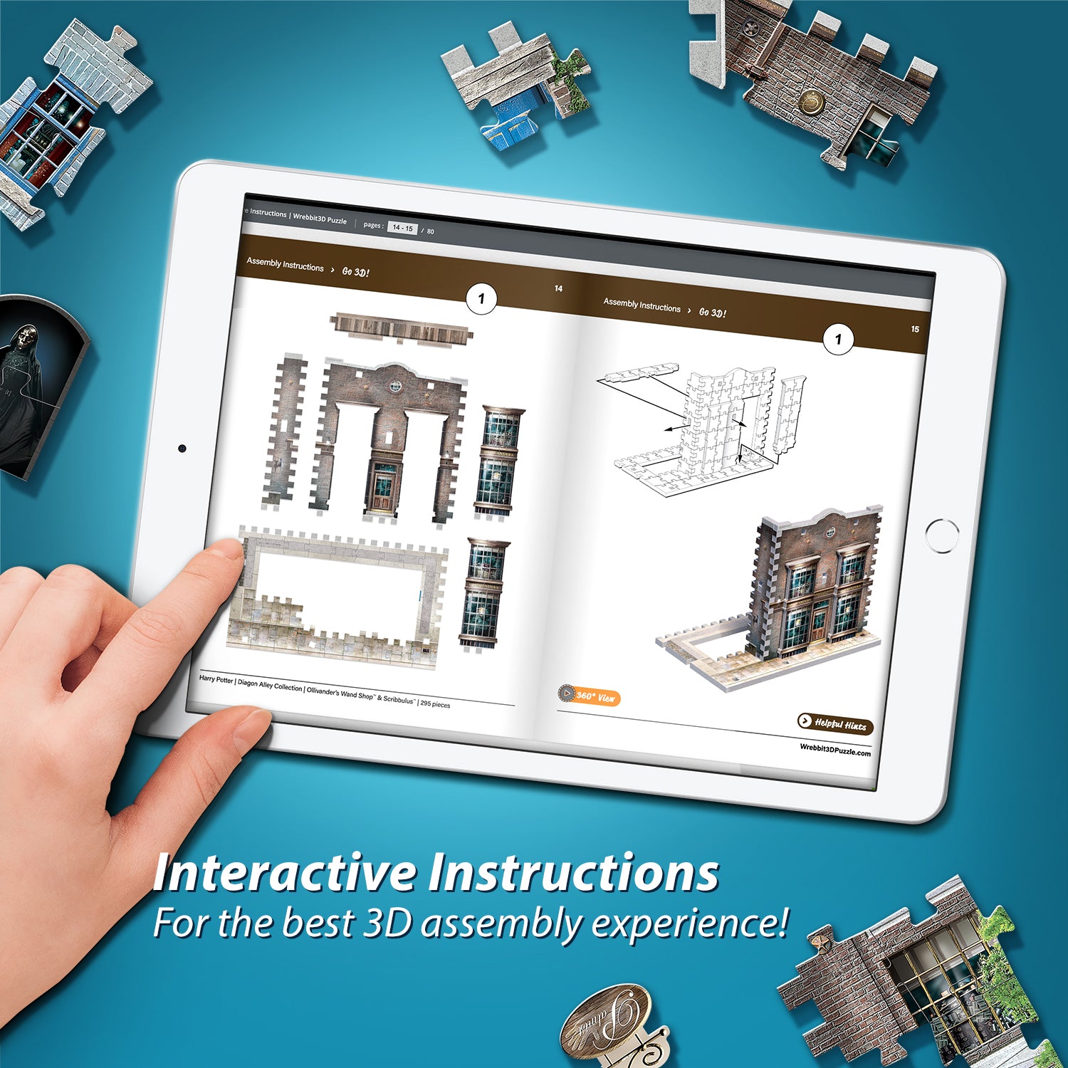 הארי פוטר, קולקציית Diagon Alley™: חנות השרביטים של אוליבנדר - פאזל תלת מימד 295 חלקים