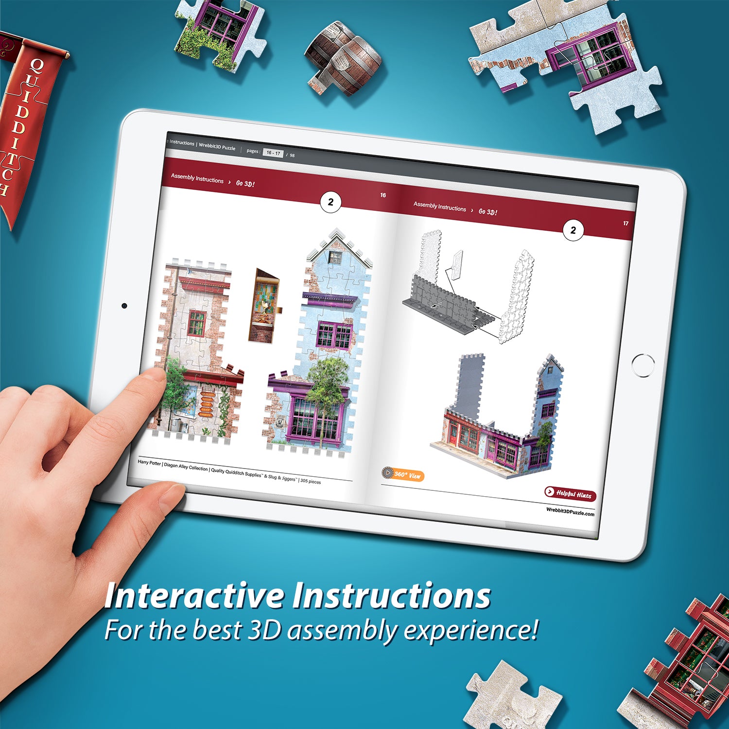 הארי פוטר, קולקציית Diagon Alley™: חנות הקווידיץ׳ - פאזל תלת מימד 305 חלקים