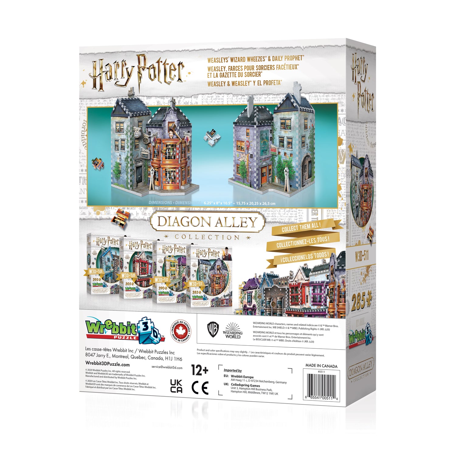הארי פוטר, קולקציית Diagon Alley™: Weasley's Wizard Wheezes and Daily Prophet™ - פאזל תלת מימד 285 חלקים