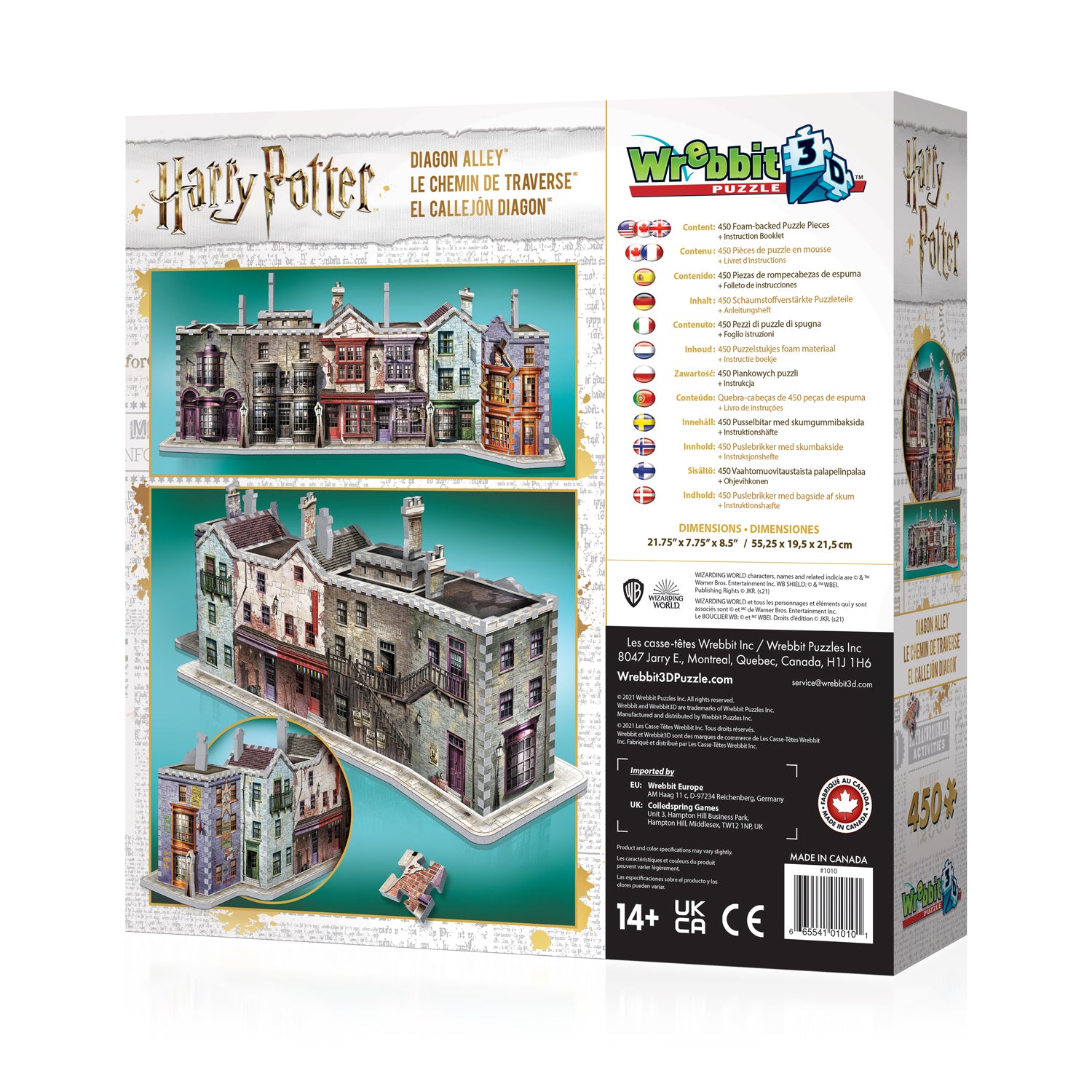 הארי פוטר, קולקציית Diagon Alley™: סמטת דיאגון™ - פאזל תלת מימד 450 חלקים