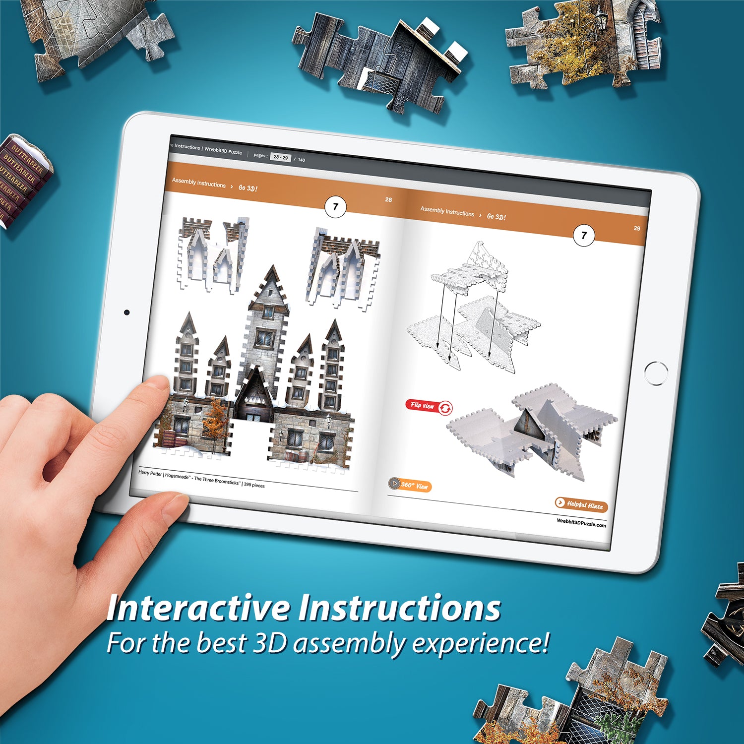 הארי פוטר הוגסמיד™: פונדק שלושת המטאטאים™ - פאזל תלת מימד 395 חלקים