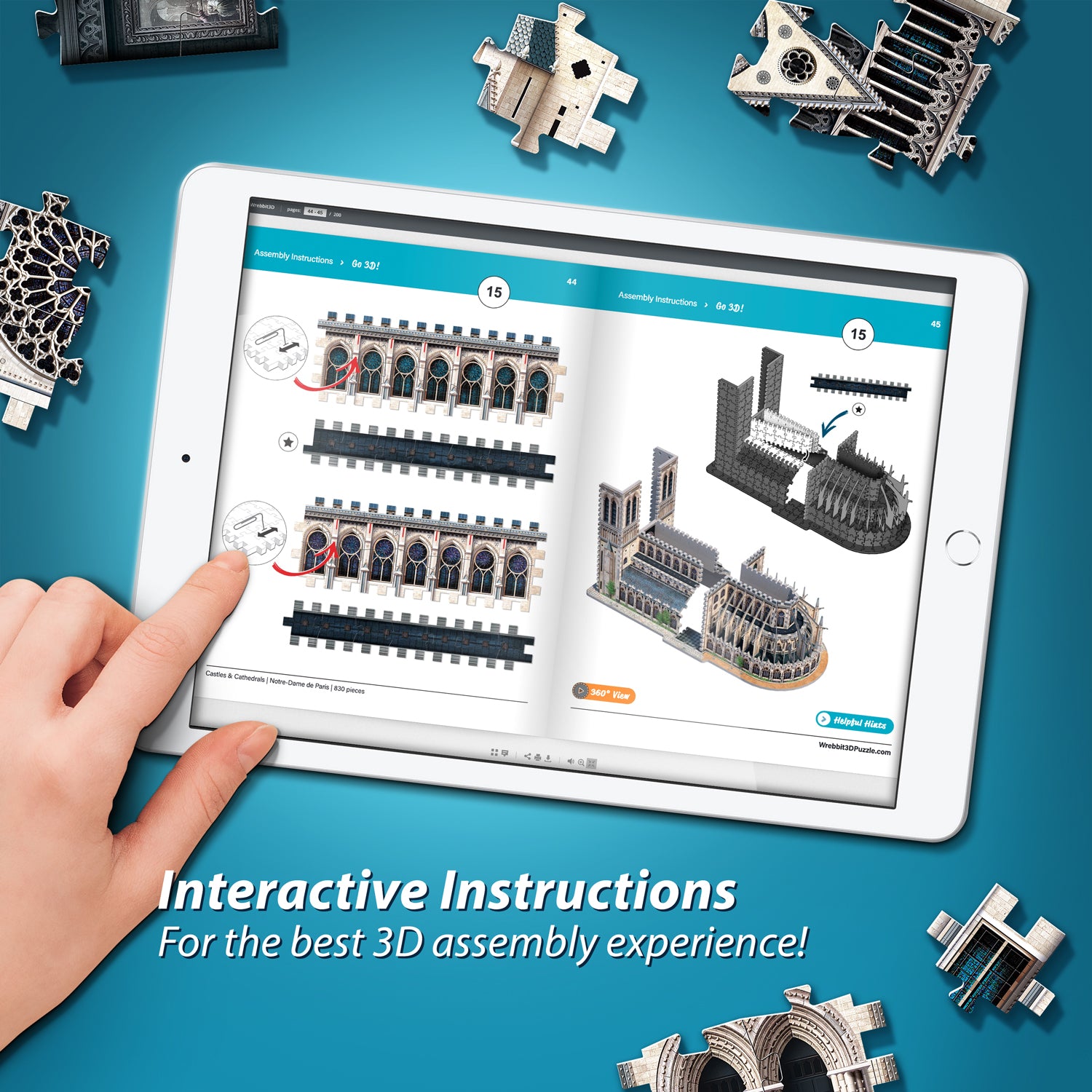 נוטרדאם דה פריז - פאזל תלת מימד 830 חלקים