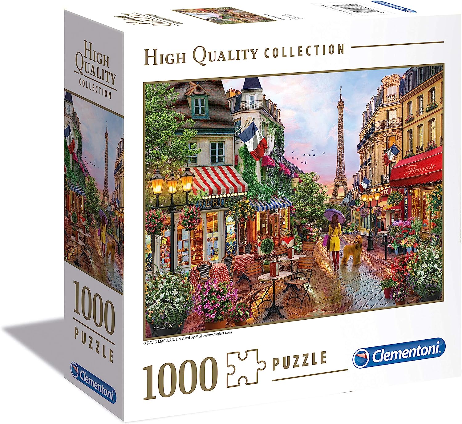 פרחים בפריז - פאזל 1000 חלקים בקופסא מרובעת CLEMENTONI