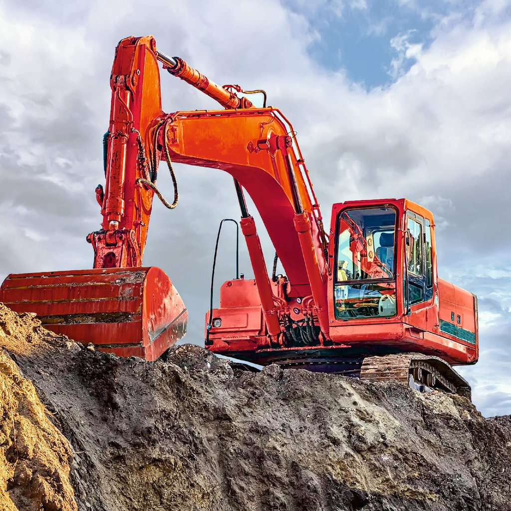 כלי חפירה בעבודה