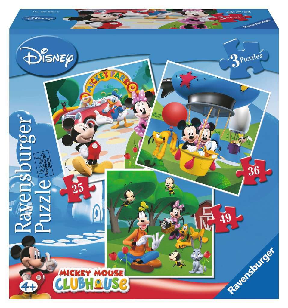 מיקי מאוס קלאב - 3 פאזלים בקופסא: 253649 חלקים